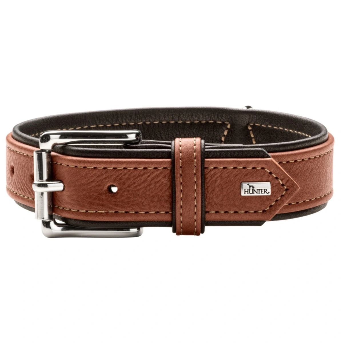 Hunter Canadian UP Hundehalsbånd M 55 Sort/Cognac - 42-48 cm